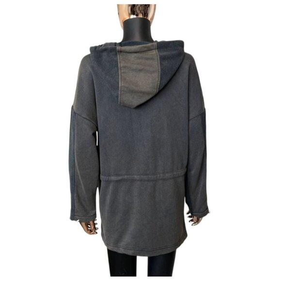 POL Oversized Hooded Safari Jacket Size Small Washed Charcoal Navy Two-Tone NEW! - Picture 7 of 8